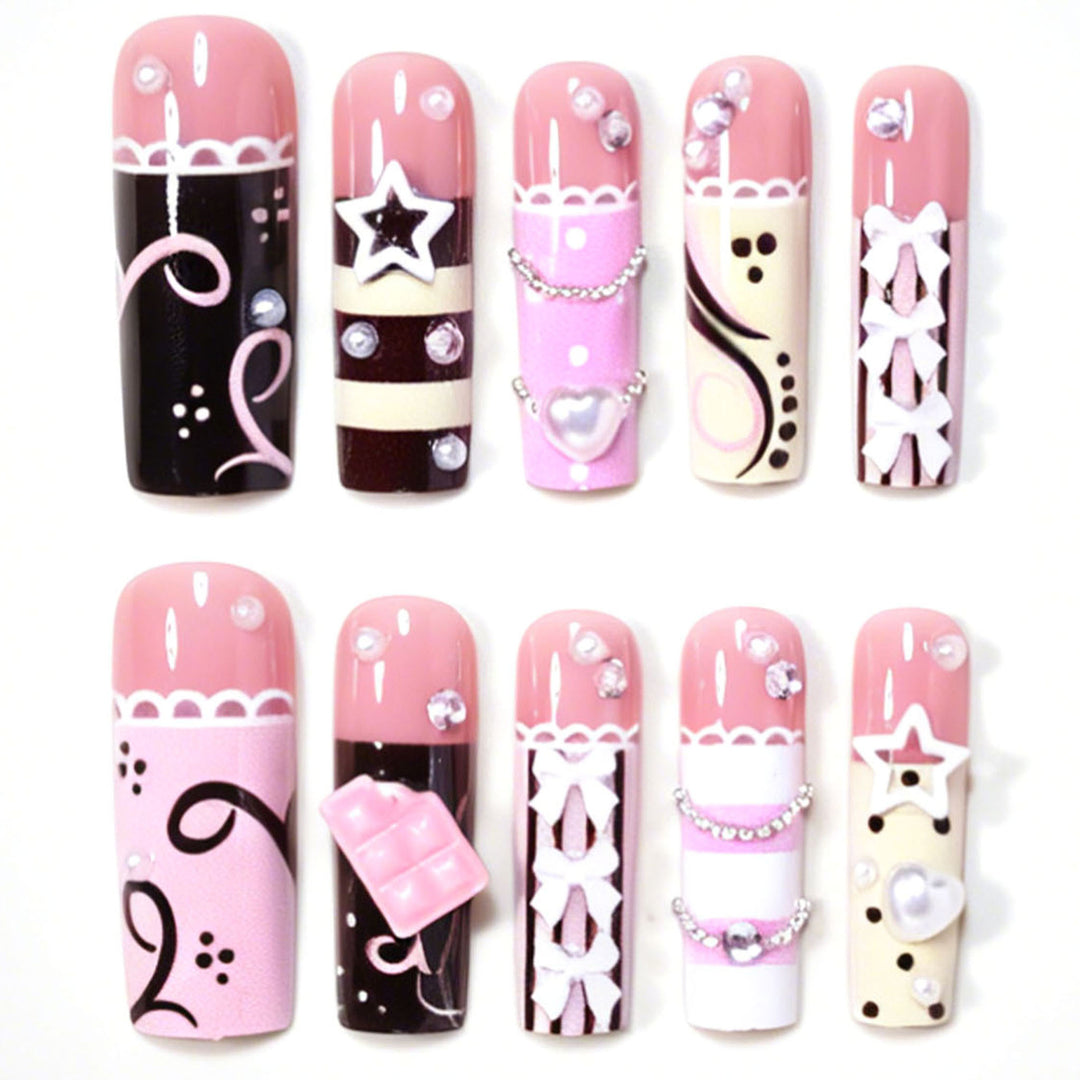 Artistic Statement Press-On Nail Design Bowlift