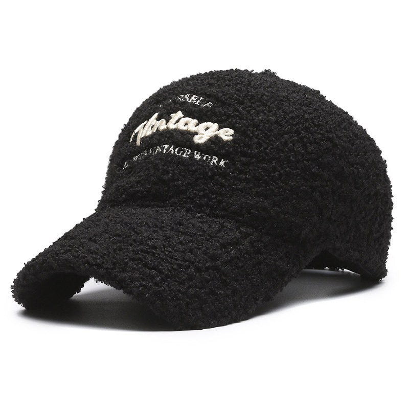Women's Vintage-Inspired Plush Baseball Cap Bowlift