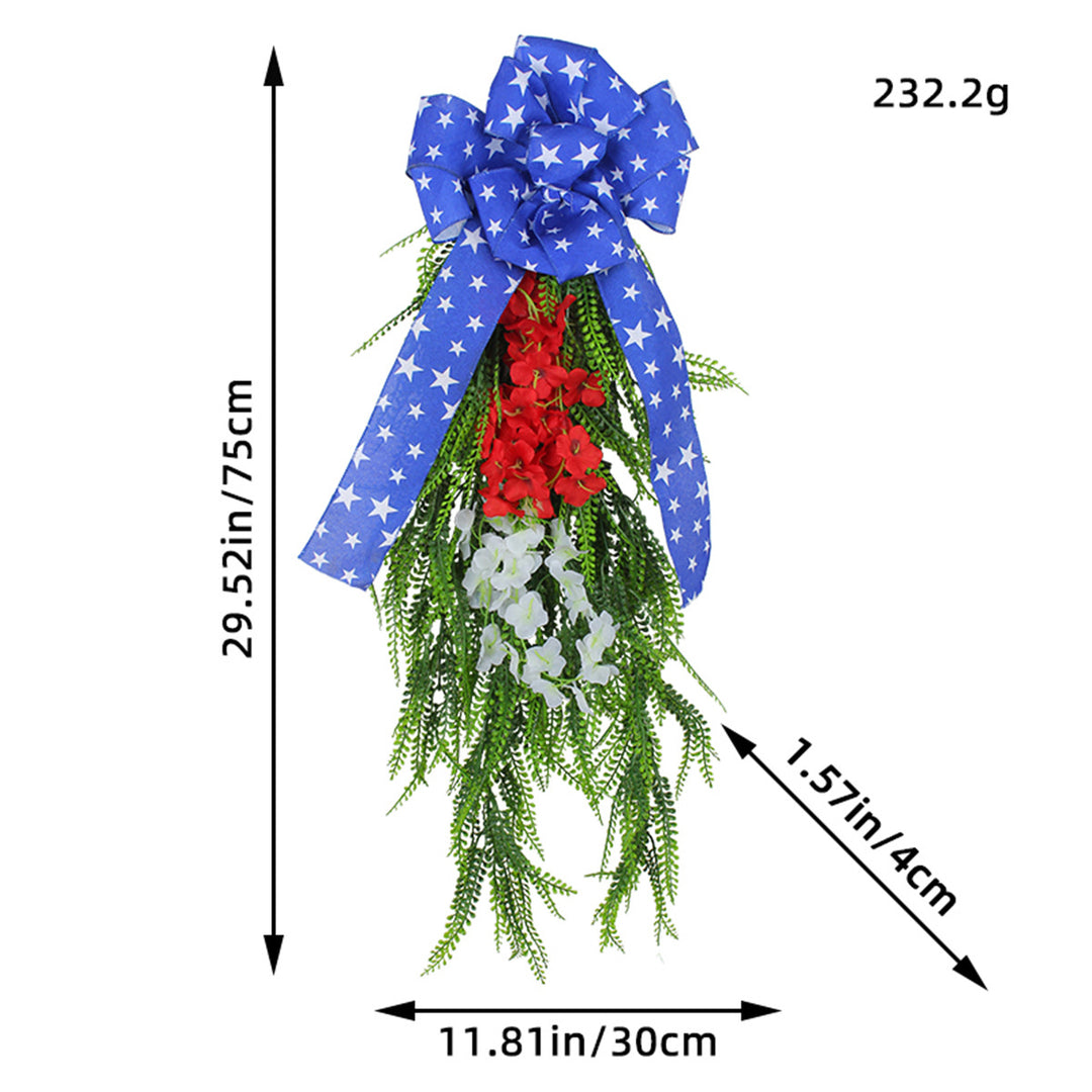 Unisex nan patriotic pom pom front door wreath with star embellishments Bowlift