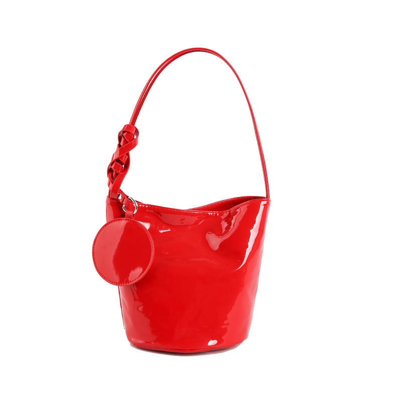 WoChic Patent Leather Bucket Bag Bowlift