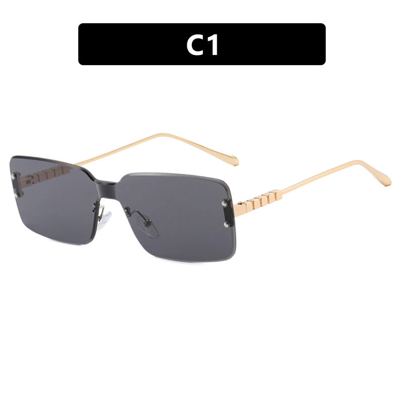 Women's modern rectangular sunglasses with stylish metal frame Bowlift