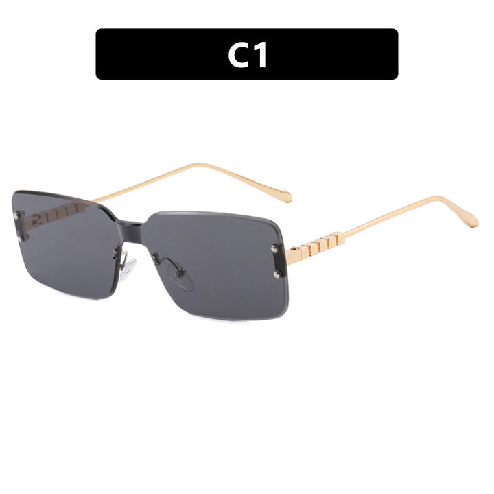 Women's modern rectangular sunglasses with stylish metal frame Bowlift