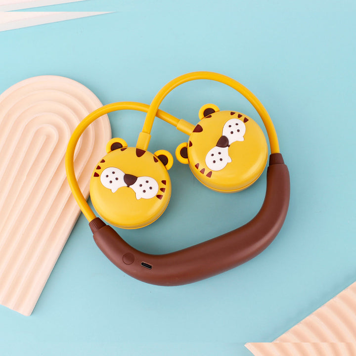 Women child-friendly Bluetooth headphones with animal motif Bowlift