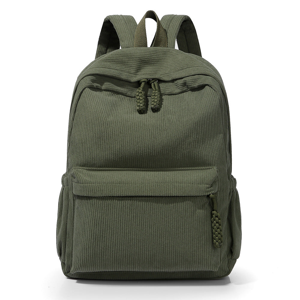 Casual Corduroy Backpack Bowlift