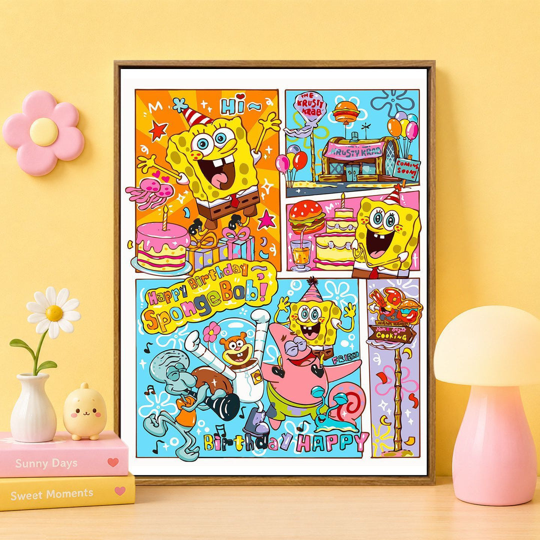 Cartoon Character Themed Wall Art Print Bowlift