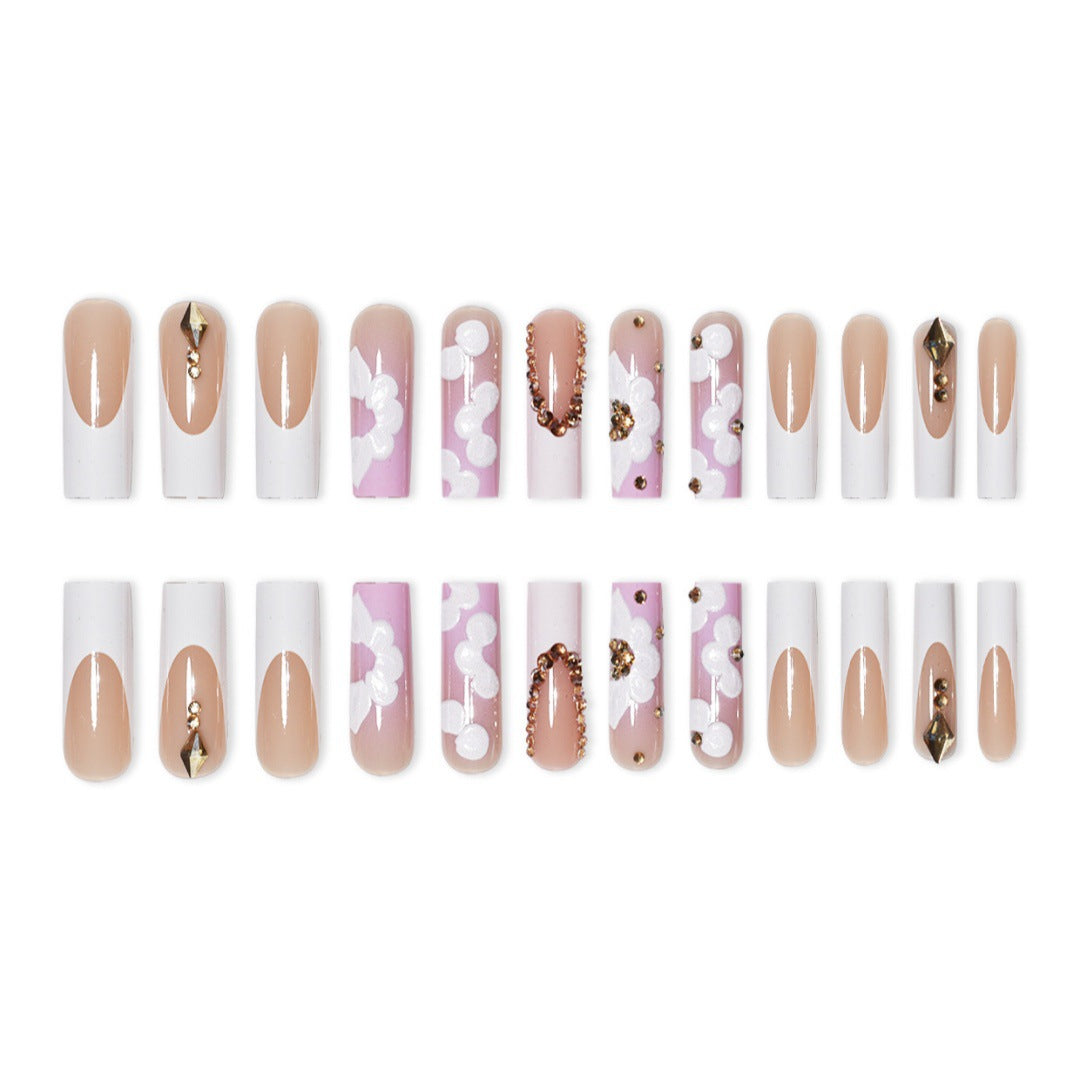 Extravagant Floral Press-On Nail Extensions Bowlift