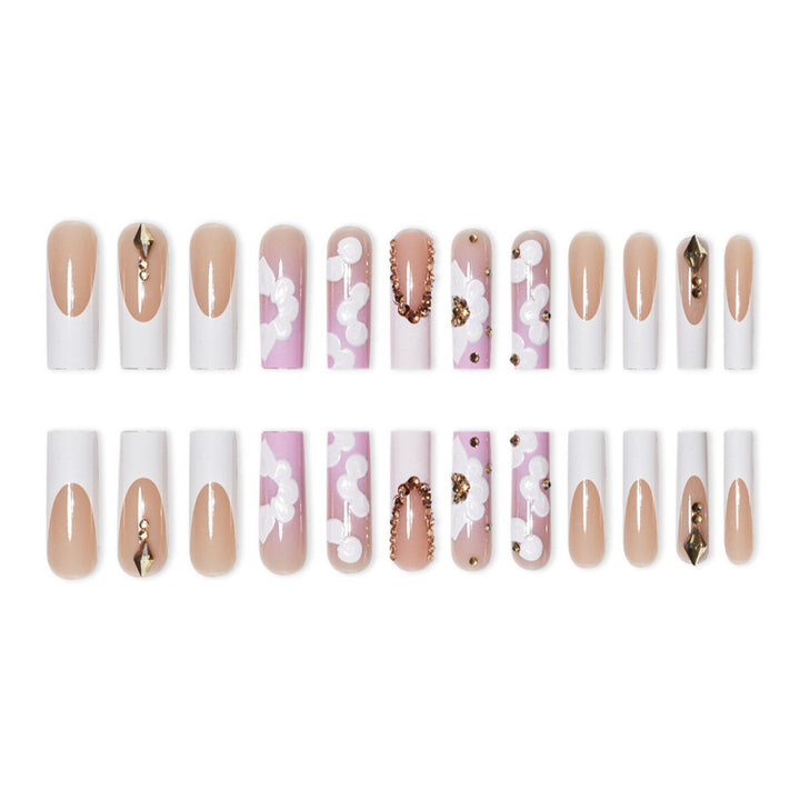 Extravagant Floral Press-On Nail Extensions Bowlift
