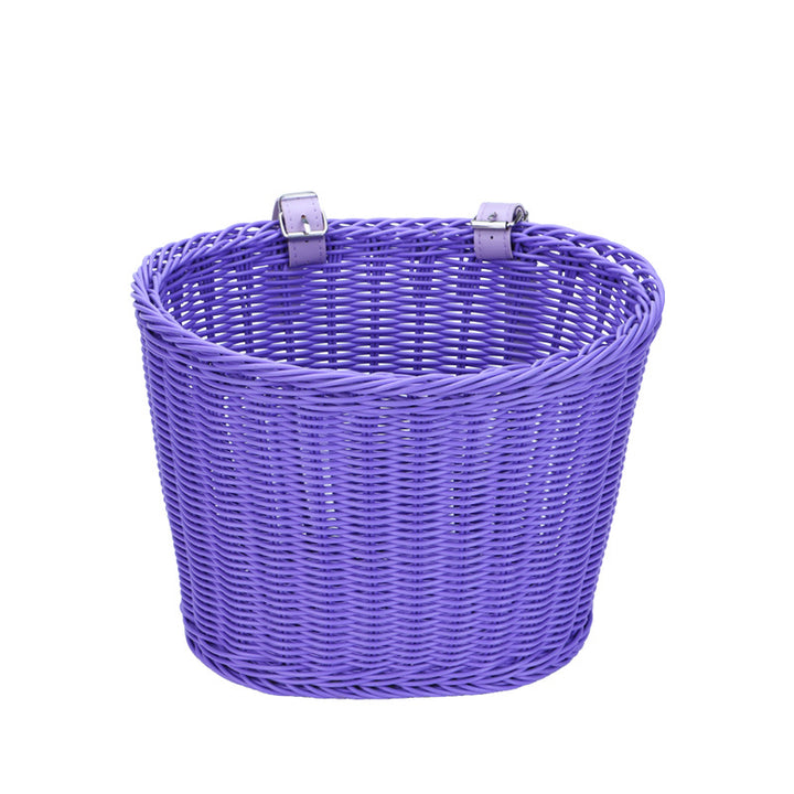 Woven Storage Basket with Leather Straps Bowlift