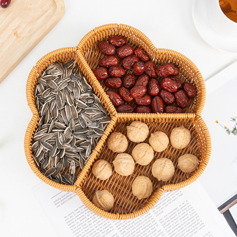 Decorative Wicker Snack Tray Bowlift