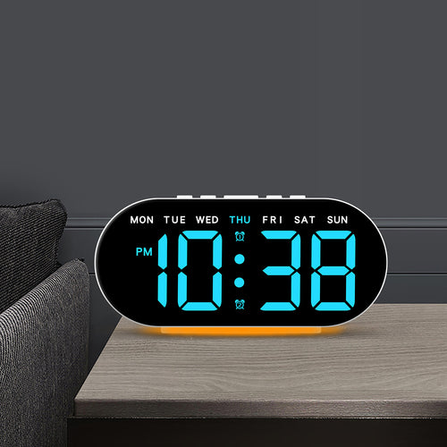 Digital Alarm Clock with Large LED Display and Temperature Display Bowlift