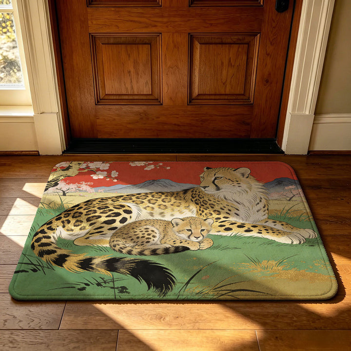 Geometric Technology-Themed Area Mat