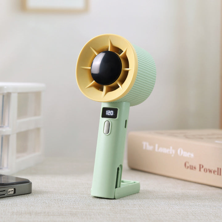 Unisex Portable Hand Fan with LCD Display and USB Charging Function Bowlift