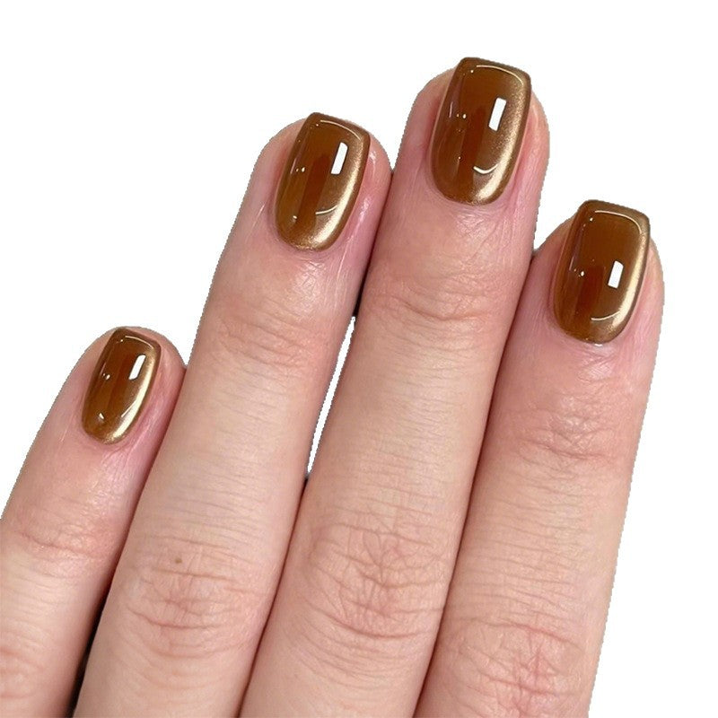 Elegant Press-On Nail Art with Metallic Finish Bowlift