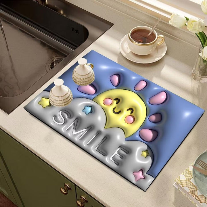 Cute Cartoon Dog-Themed Kitchen Mat Bowlift
