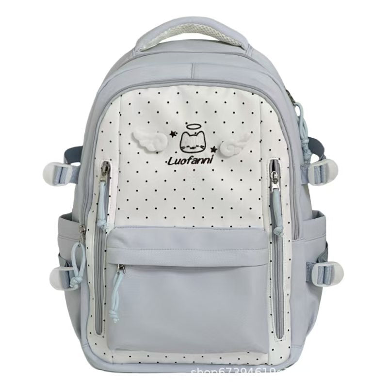 Playful Polka Dot Multi-Pocket Backpack Bowlift