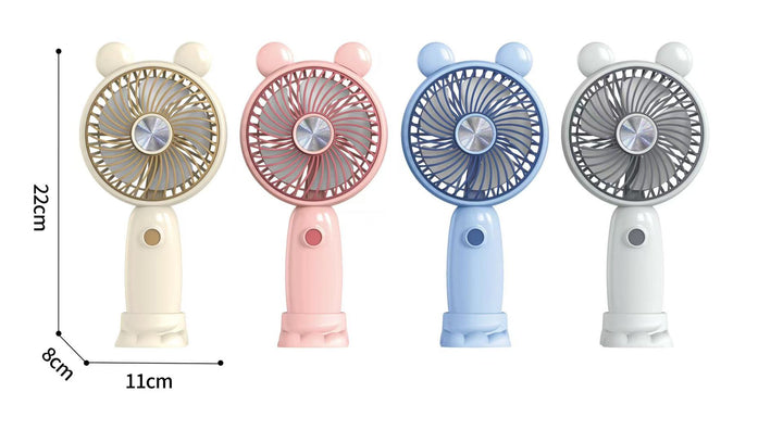Unisex Portable Handheld Fan with LED Lighting and Creative Design Bowlift