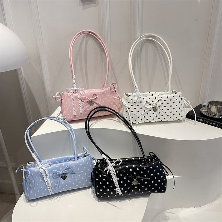 WoCharming Polka Dot Bow Detail Handbag Bowlift