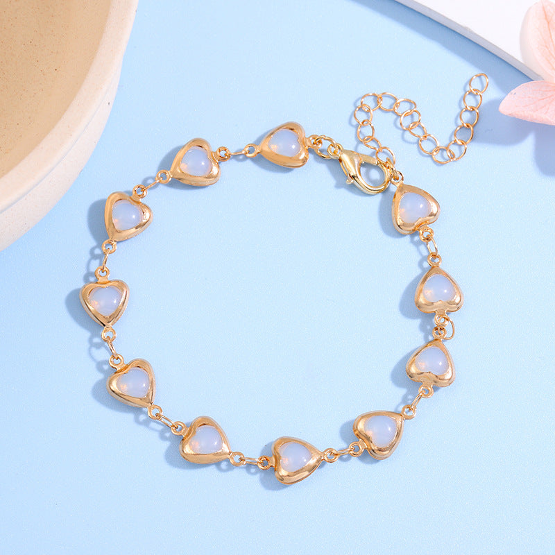 Heart-Shaped Link Anklet Bowlift
