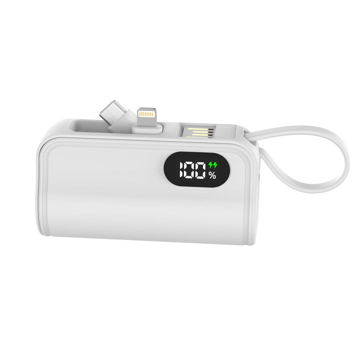 Portable power bank with multifunctional charging cable and digital display Bowlift