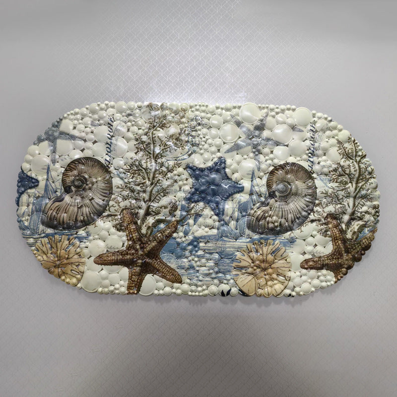 Coastal-Themed Memory Foam Bath Mat Bowlift