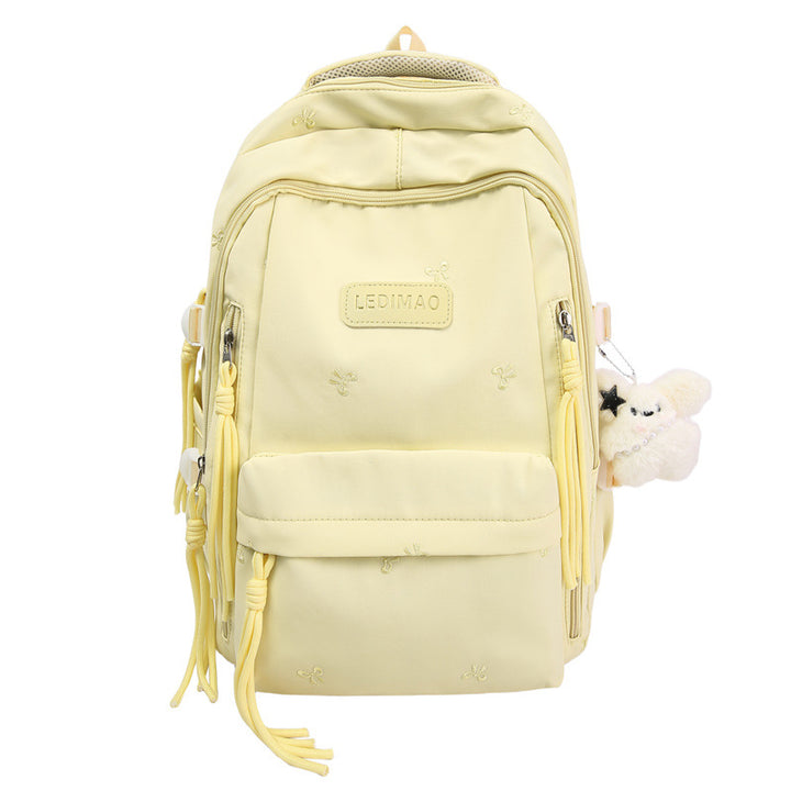 Casual Embroidered School Backpack Bowlift