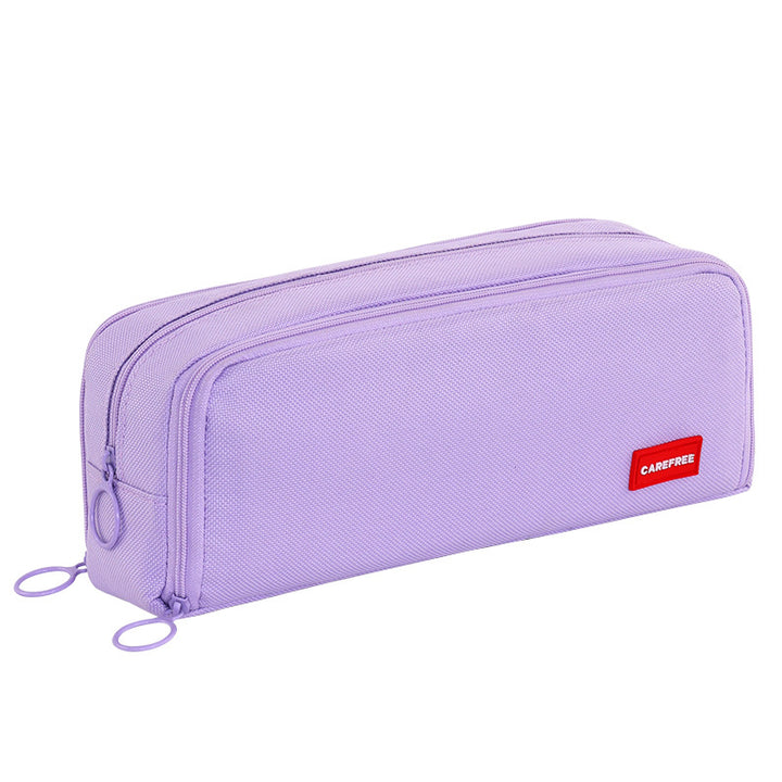 Pencil case with double zipper and variable compartment arrangement Bowlift