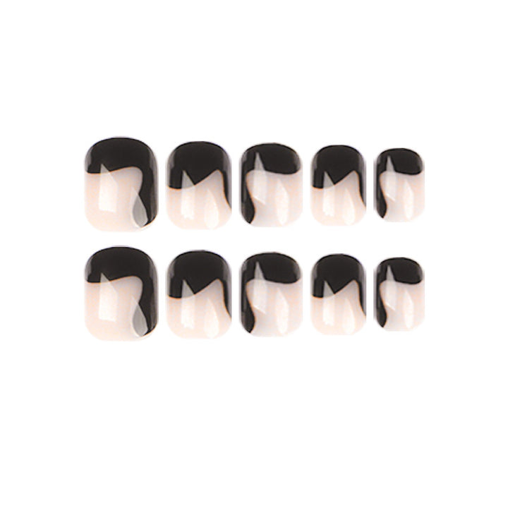 Artful nail art with elegant wave pattern and modern accents Bowlift