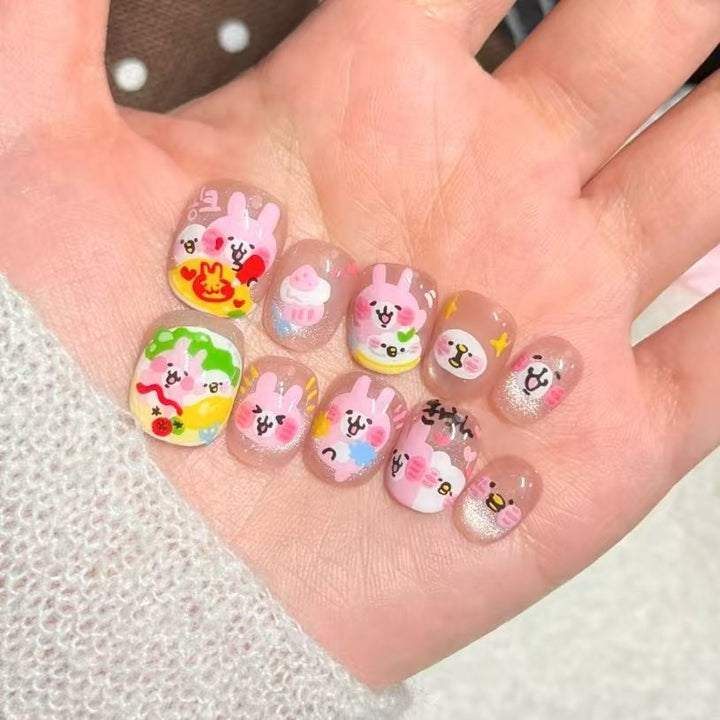 Cute Character Press-On Nail Art Set Bowlift