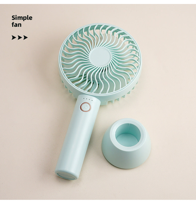 Women's Portable Hand Fan with Ergonomic Handle and Integrated Stand Function Bowlift
