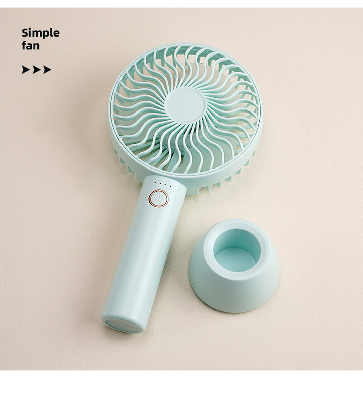 Women's Portable Hand Fan with Ergonomic Handle and Integrated Stand Function Bowlift