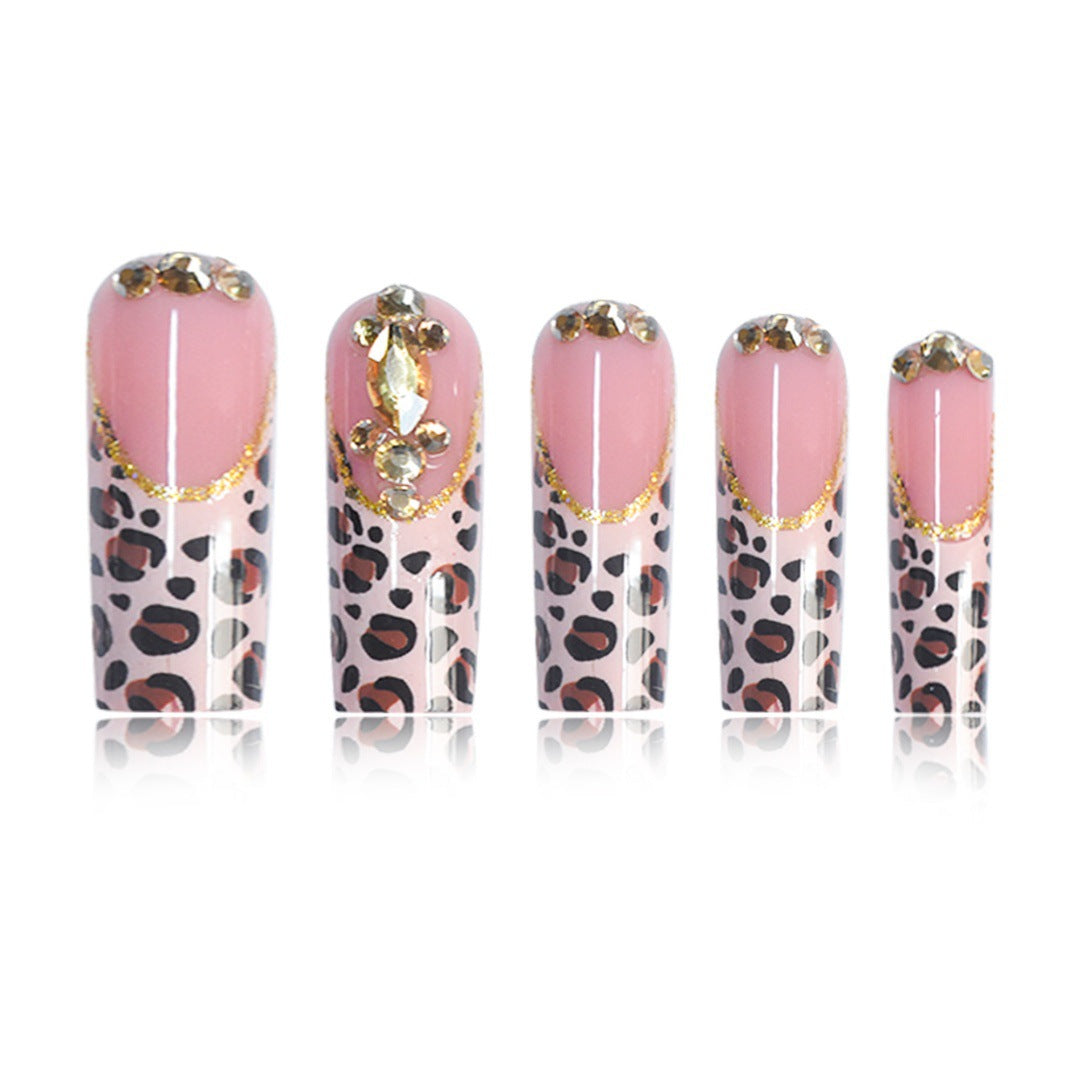 Artistic Leopard Print Press-On Nail Design Bowlift