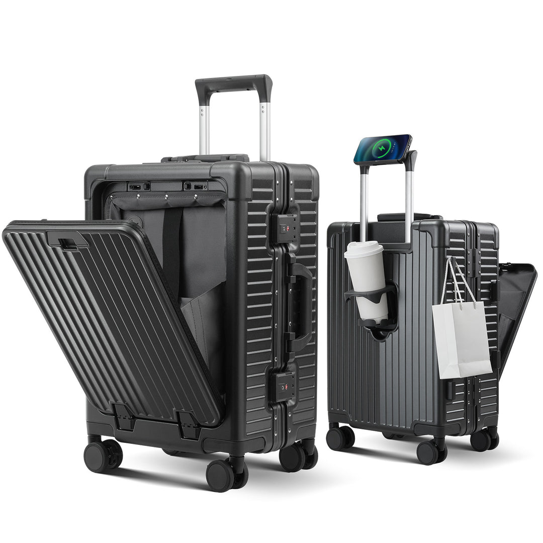 Unisex Smart Hard Shell Travel Suitcase Bowlift