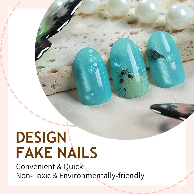 Artificial nail set with imaginative animal design Bowlift