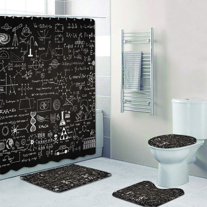 Shower Curtain with Scientific Equation Design Bowlift