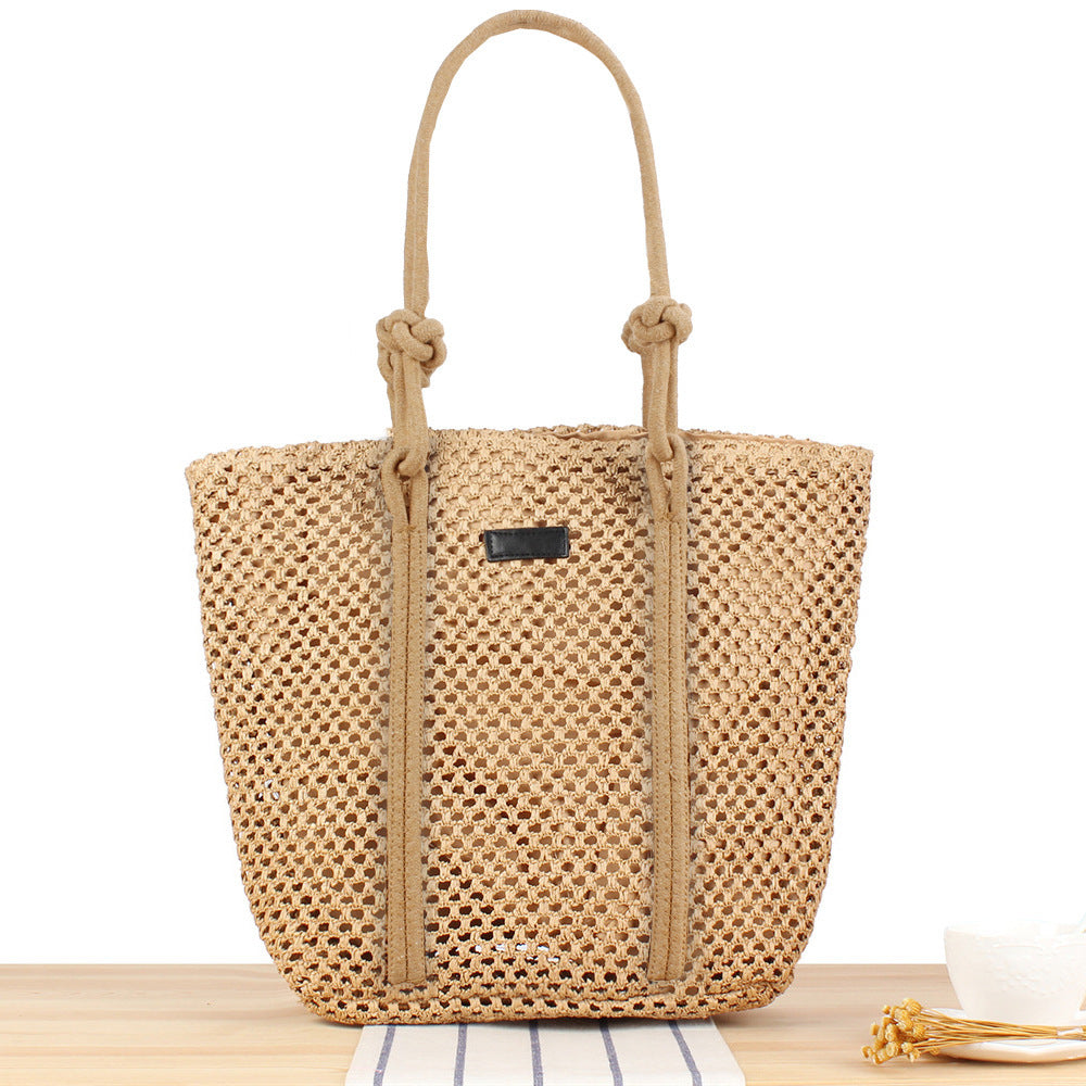 Trendy Bast tote bag with decorative faux leather straps Bowlift