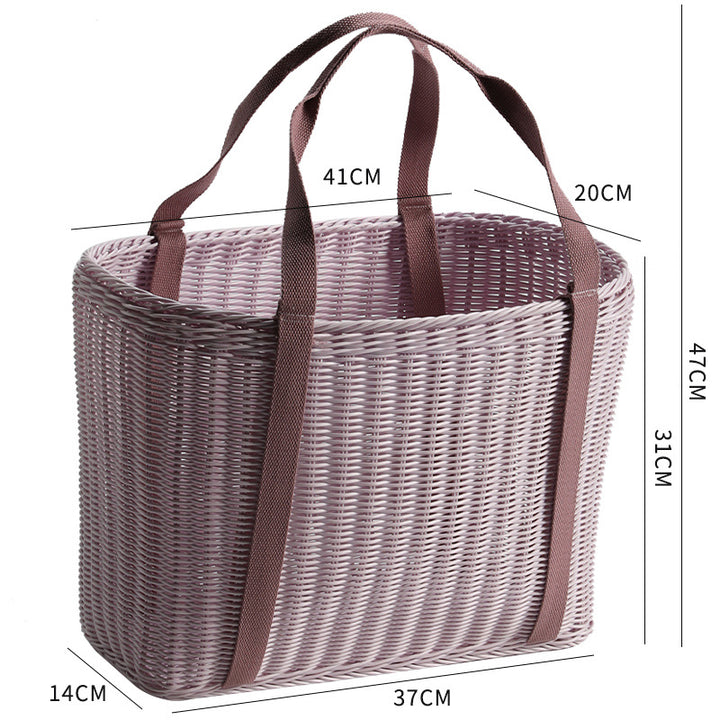 Unisex Robust braided shopping basket with comfortable fabric handles Bowlift