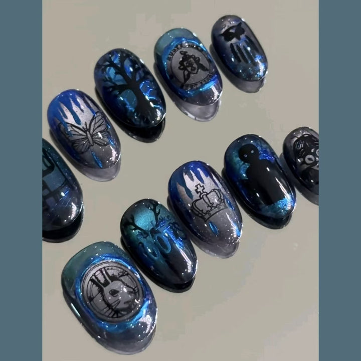 Stylish Artistic Press-On Nail Set Bowlift