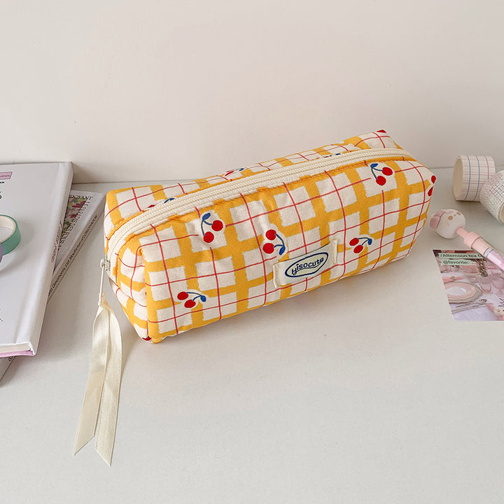 Fashionable Plaid Pencil Case Bowlift