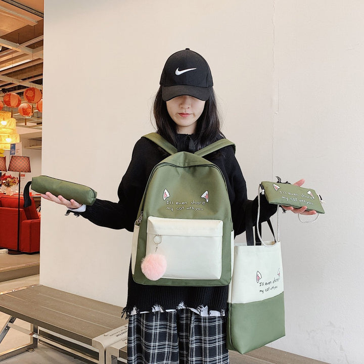 Cute Animal-Themed Backpack Set Bowlift