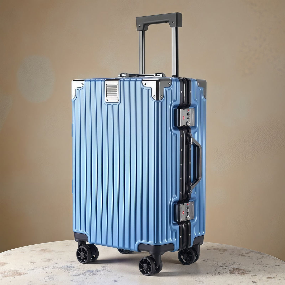 Hard Shell Trolley With Double Safety Lock And Silent 360-Degree Wheels Bowlift