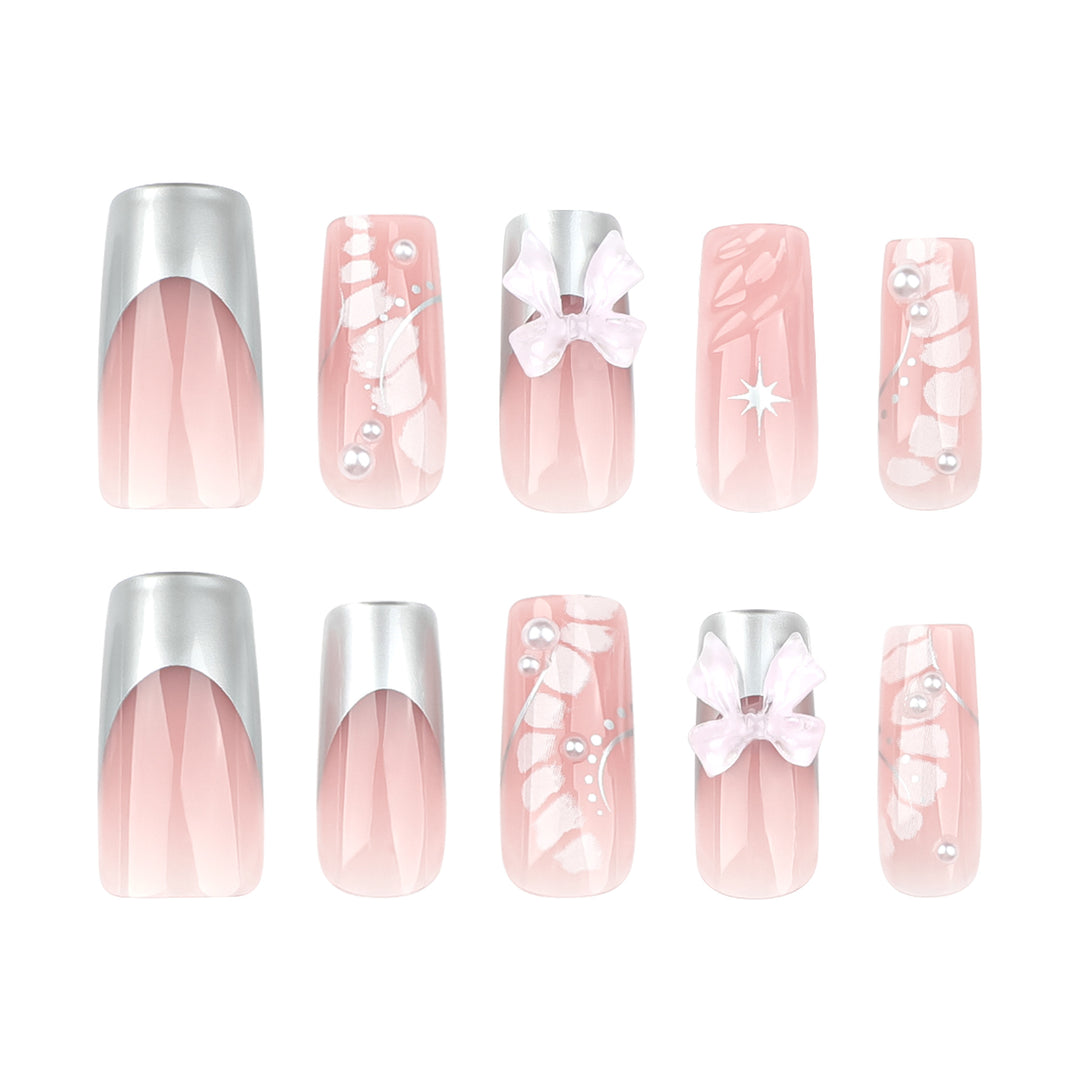 Glamorous artificial nails with elegant decorations Bowlift