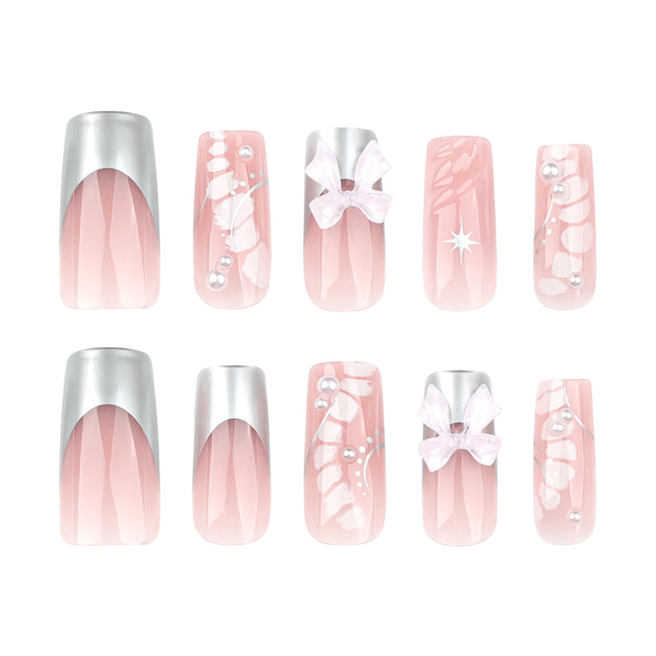 Glamorous artificial nails with elegant decorations Bowlift