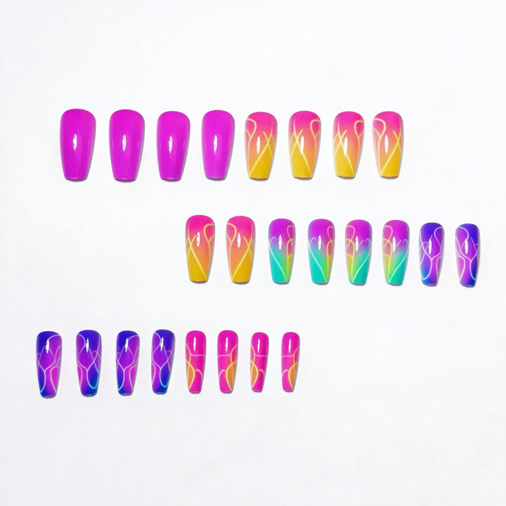 Colorful Gradient Nail Art Bowlift