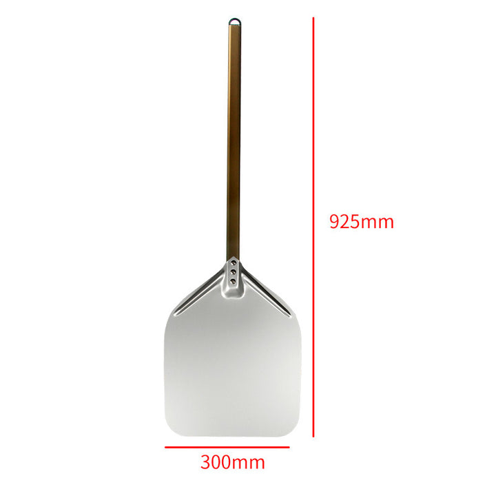 extra-long wooden handled aluminum pizza peel with flat square paddle Bowlift