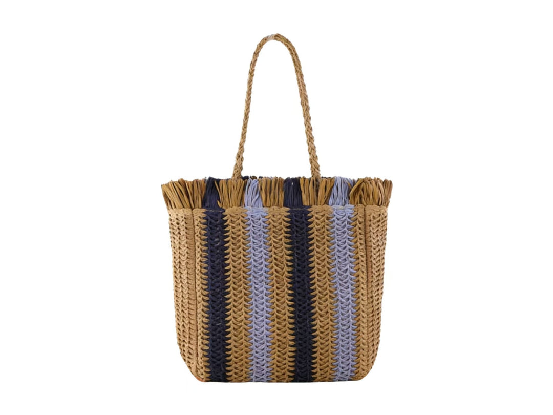 Braided beach bag with fringe details Bowlift