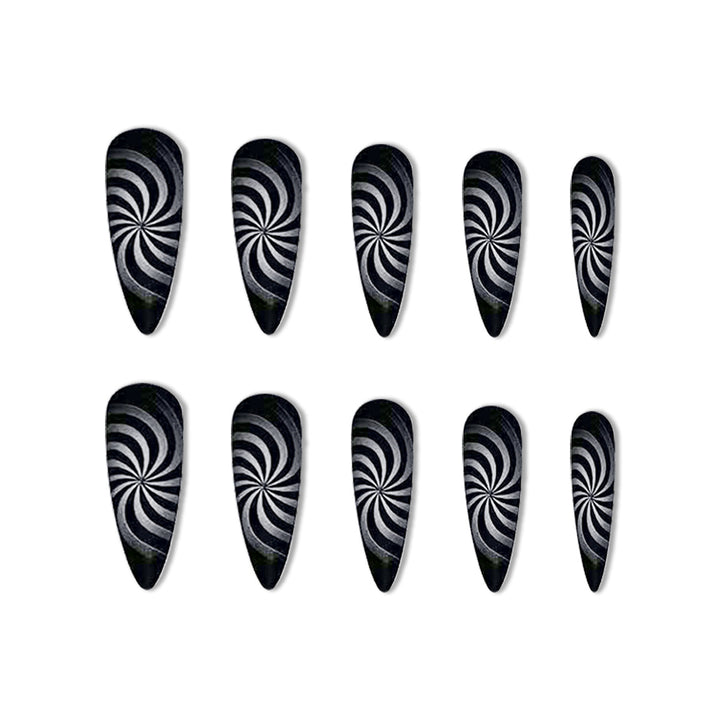 Artistic Spiral Design Nail Enhancements Bowlift