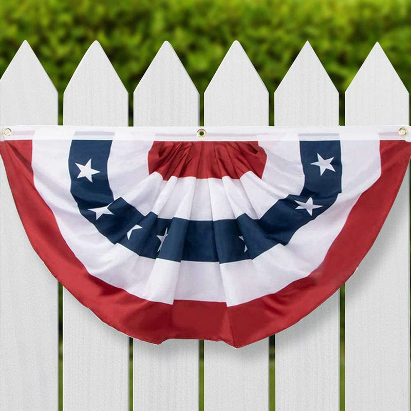 Unisex nan decorative outdoor patriotic semicircular bunting banner with durable metal grommets Bowlift
