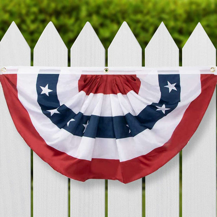 Unisex nan decorative outdoor patriotic semicircular bunting banner with durable metal grommets Bowlift