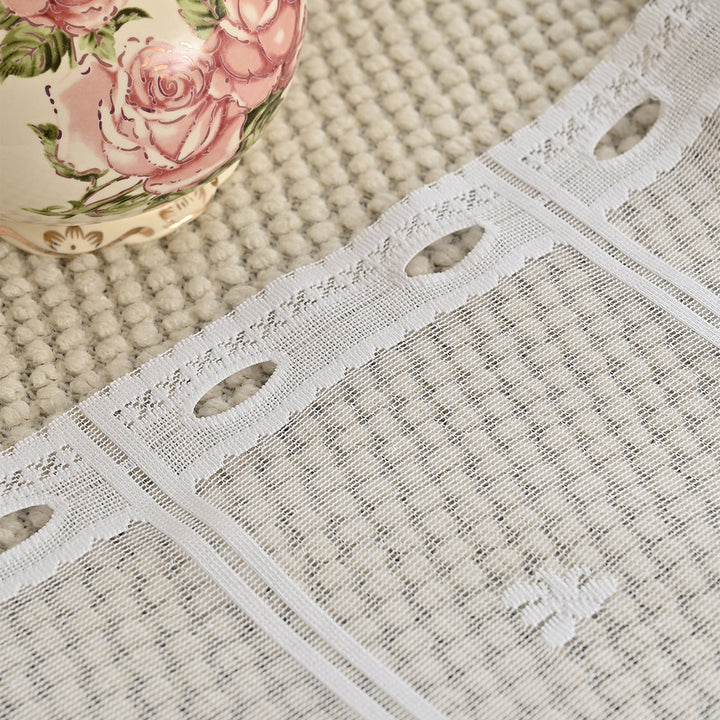 Floral Embroidered Lace Window Valance