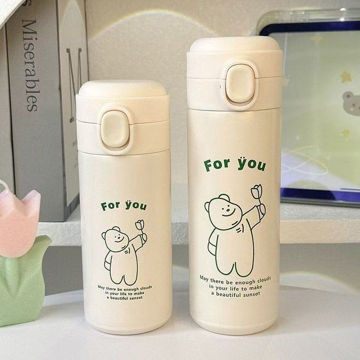 Ladies' insulated bottle with secure pressure cap and cute animal design Bowlift